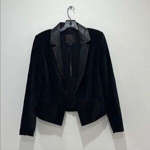 PAIGE Black Modern Velvet Blazer with Shawl Collar